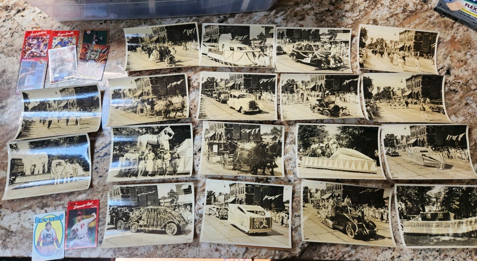 Nice Lot Of 1936 Parade Photos - Crete Illinois - Crisp B&W 4x6 Signs Vintage 