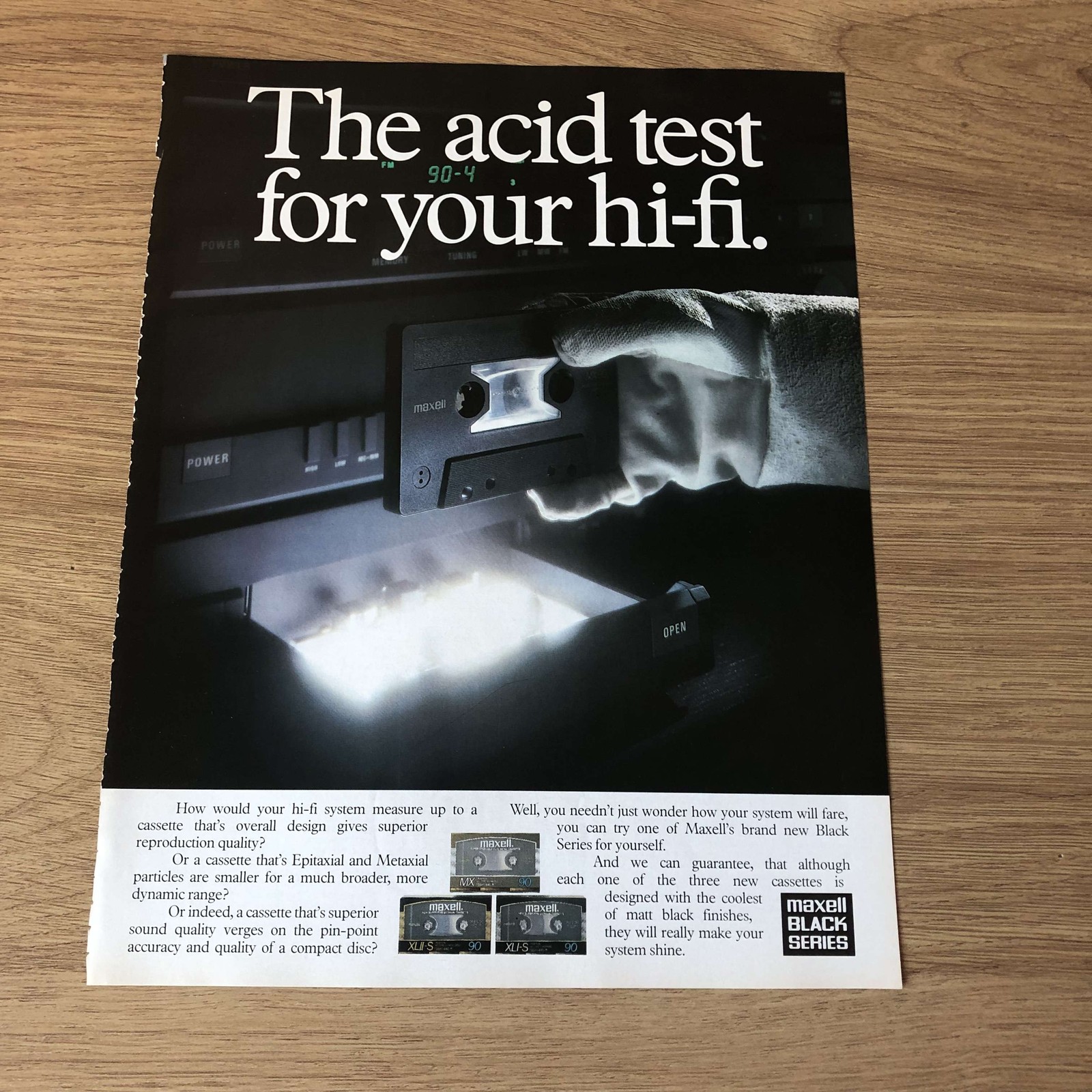 GRAM70 MAGAZINE ADVERT 11X8 MAXELL\'S NEW BLACK SERIES CASSETTES