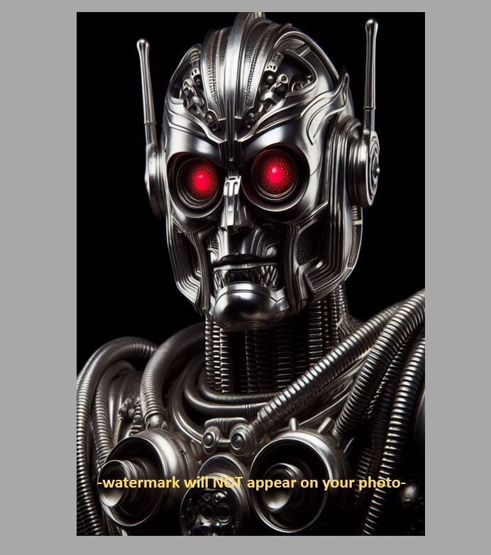 Freak Demon Robot Man PHOTO Creepy Weird Strange Steampunk Halloween Cyborg