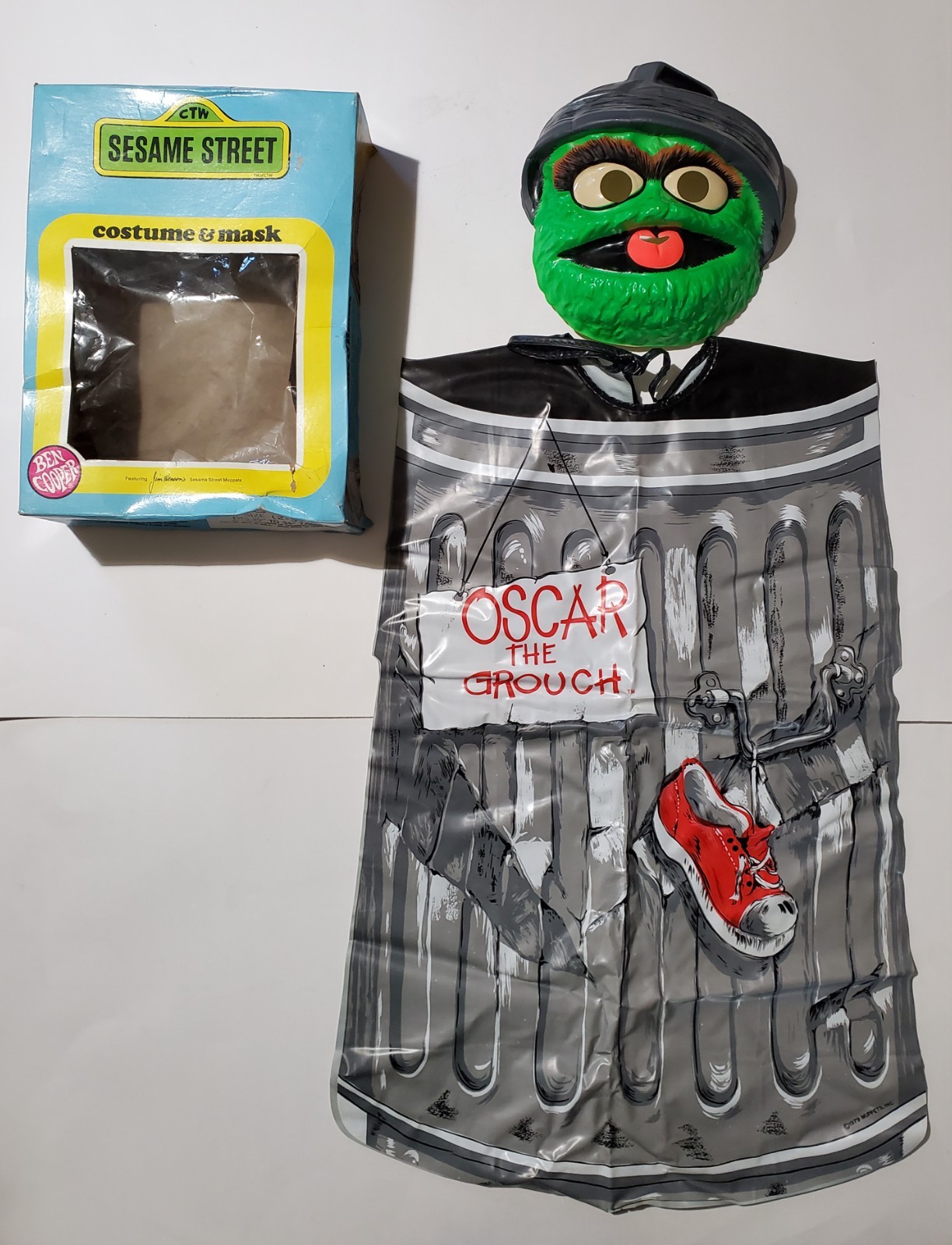 Vintage 1979 Ben Cooper Sesame Street Oscar the Grouch Halloween Costume