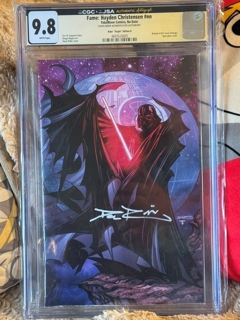 FAME Hayden Christensen D. Rider SIGNED EMBOSSED VIRGIN FOIL  LTD 300 CGCJSA 9.8