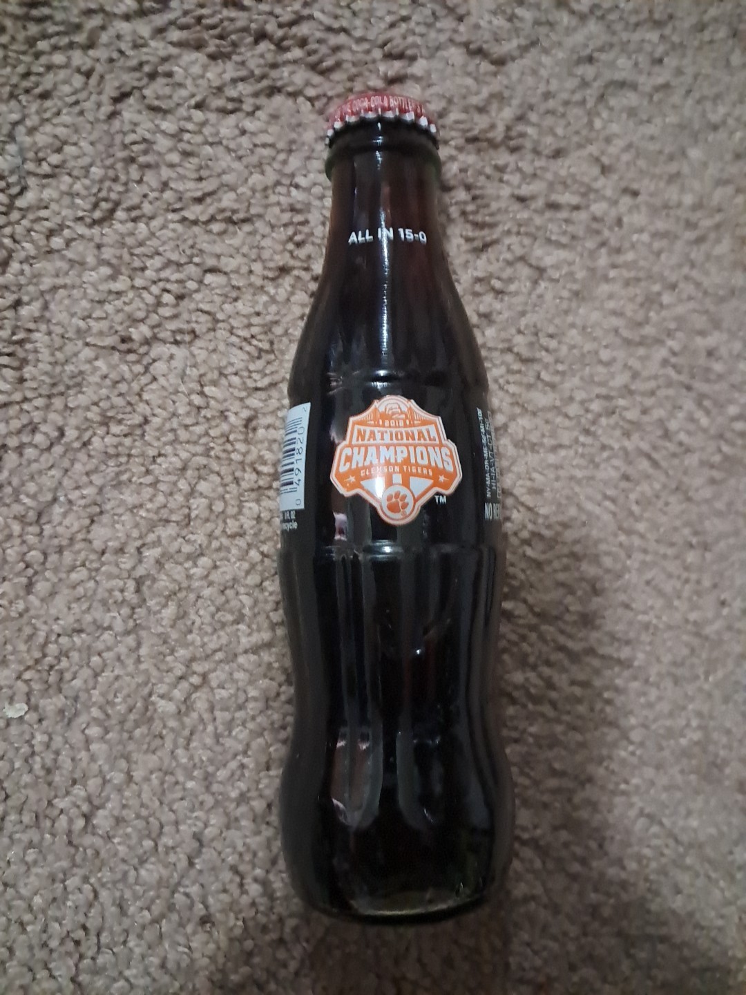 Clemson Tigers 2018 National Champions 8oz Coca-Cola Bottle