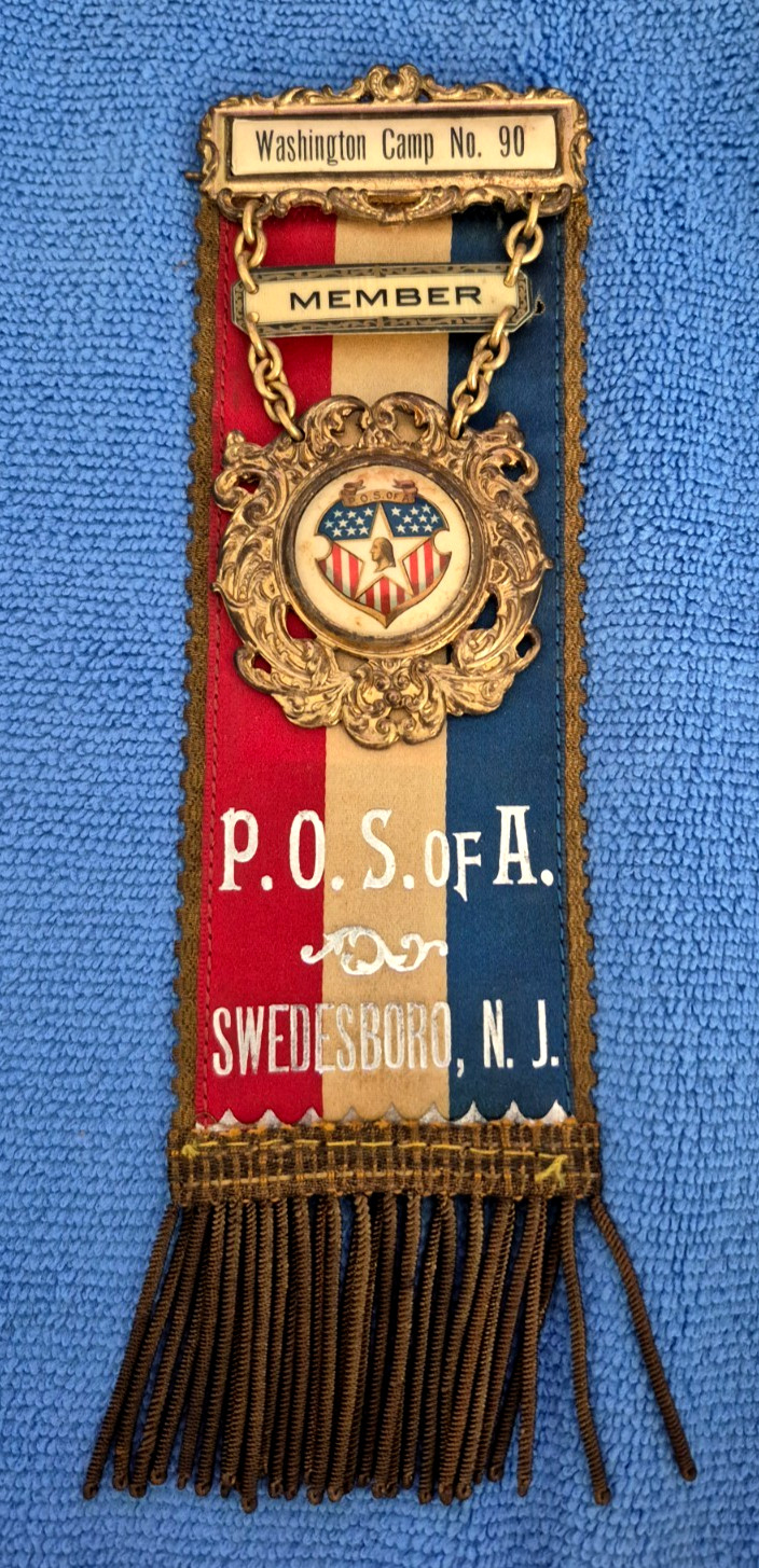 Antique P.O.S. of A., Washington Camp 90, Swedesboro, N.J. badge