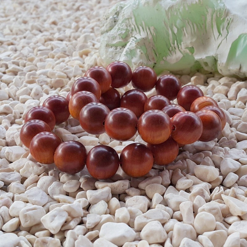 Nice 16 MM Raja Kayu Bracelet Dragon Blood Wood 14 Beads Borneo Red Agathis