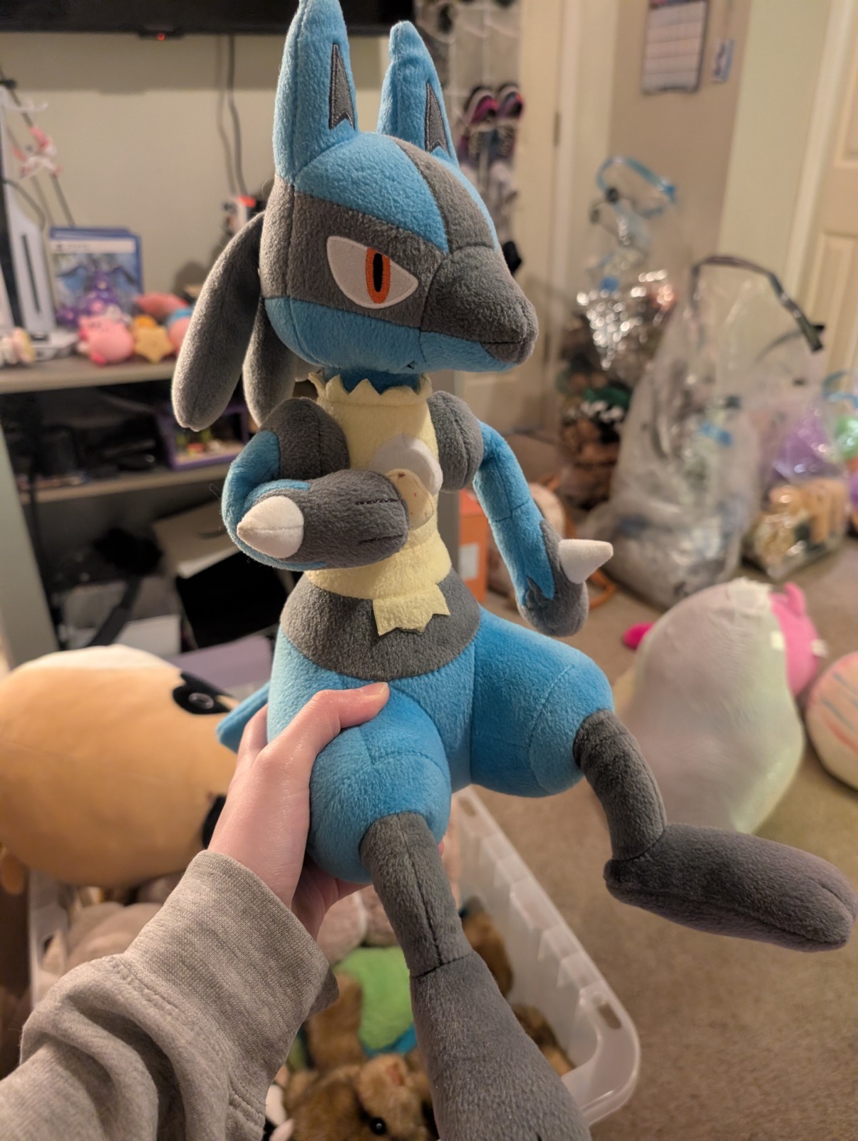 Lucario Sitting Wink Pokemon Banpresto Bandai Spirits Japan 12” Plush Eating