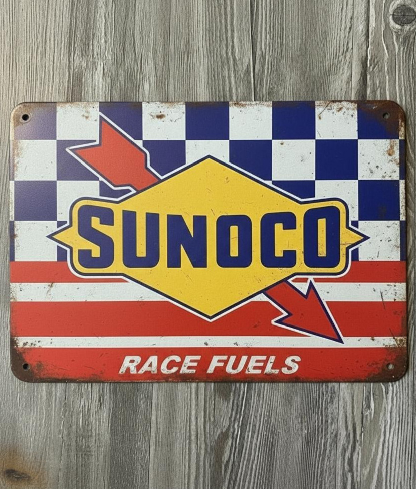 Sunoco Race Fuels 8 x 12 Novelty Metal Sign Shrink-Wrapped New