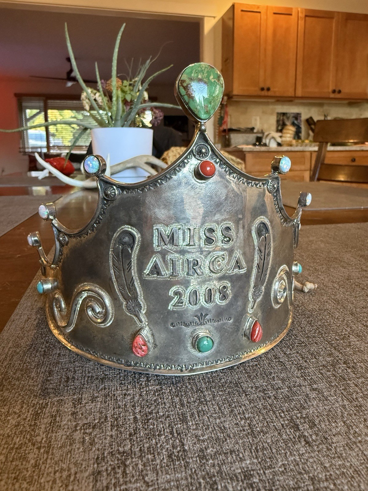 Native American Sterling Silver Miss AIRCA 2008 Rodeo Queen Hat Crown Signed