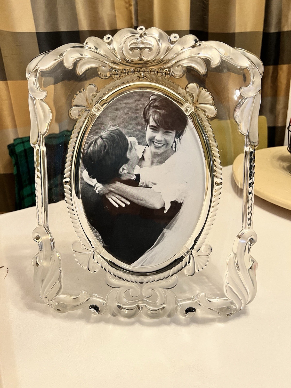 Vtg 5 lb Mikasa Princess Picture Frame 14x11 Ornate Baroque Etched Lead Crystal