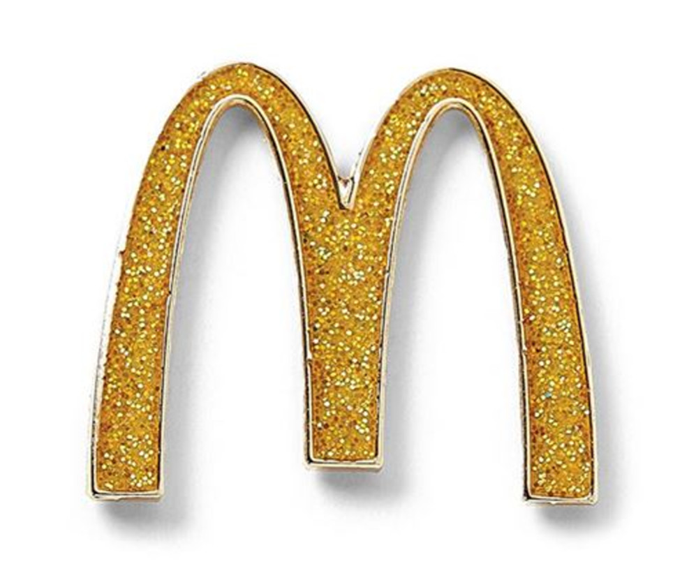 McDonald\'s Gold Glitter Arches Metal Lapel Pin McDonald\'s Approved BRAND NEW
