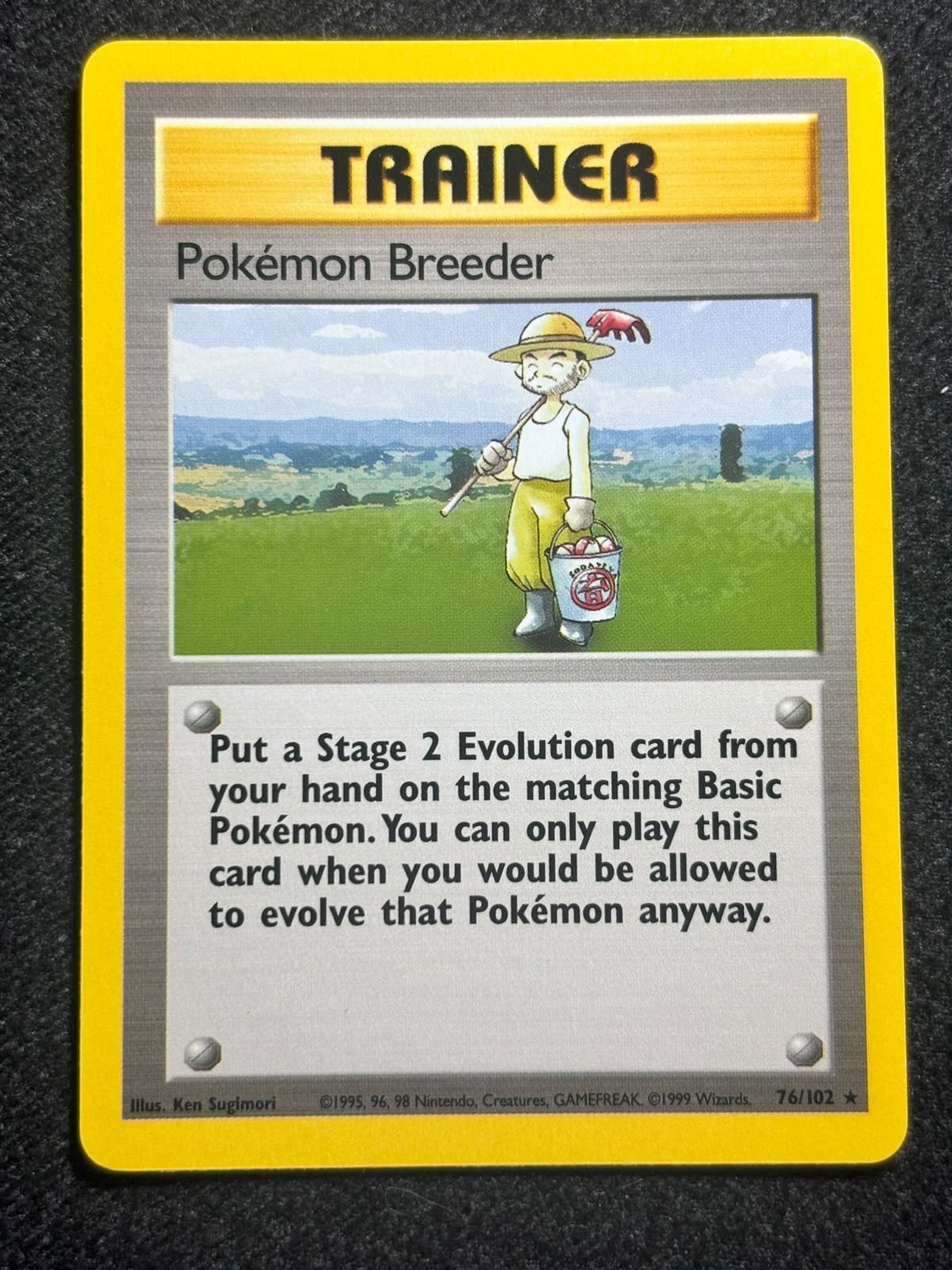 Pokemon Breeder 76/102 Pokemon Card 1999 Original Base Set WOTC Vintage Rare LP