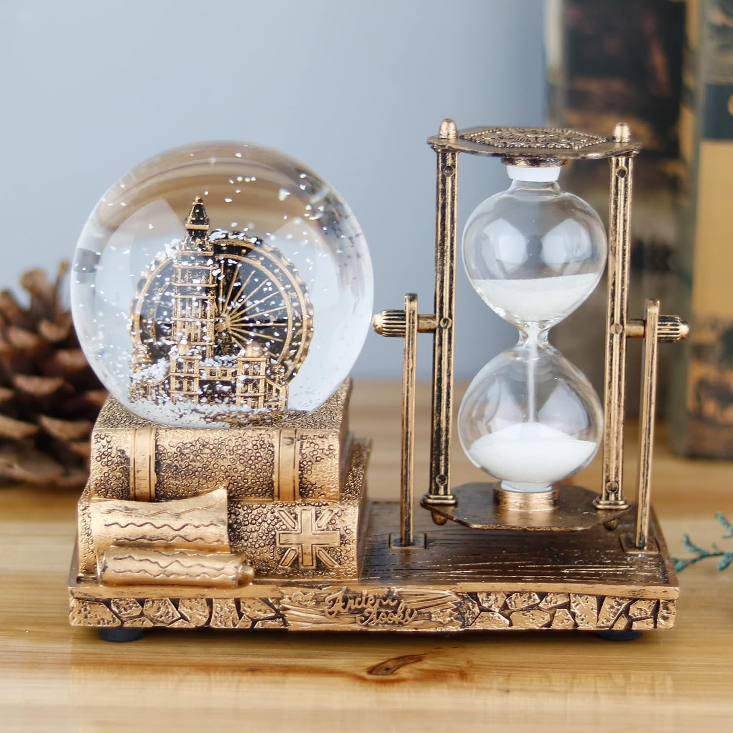 LED MusicCrystal Snow Globe， Sand Timer ，Hourglass,Home Decor