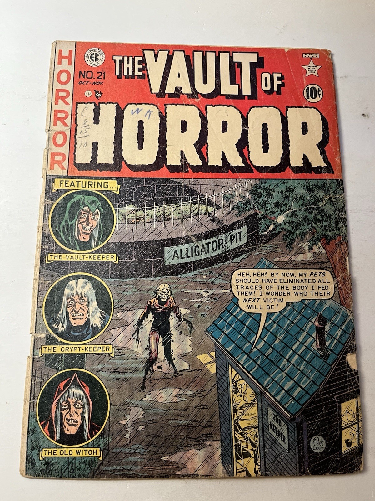 VAULT OF HORROR #21 EC Comics 1951 Johnny Craig Cover PR .5 Torn Page Read Desc.