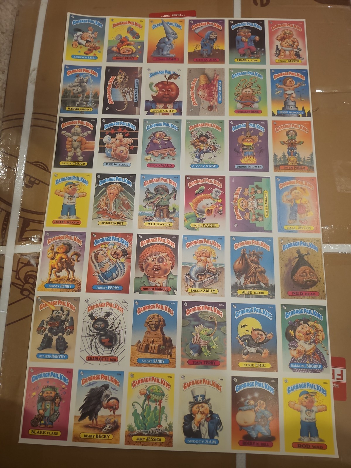 GPK 1986 Original Series 3 Uncut Sheet OS3 Garbage Pail Kids VTG. Very Good Cond