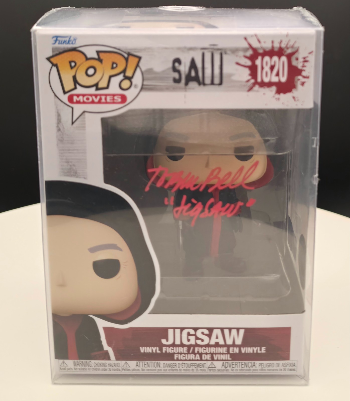 Funko Pop Jigsaw #1820 Saw Tobin Bell Signed Inscribed OC Auth Protector