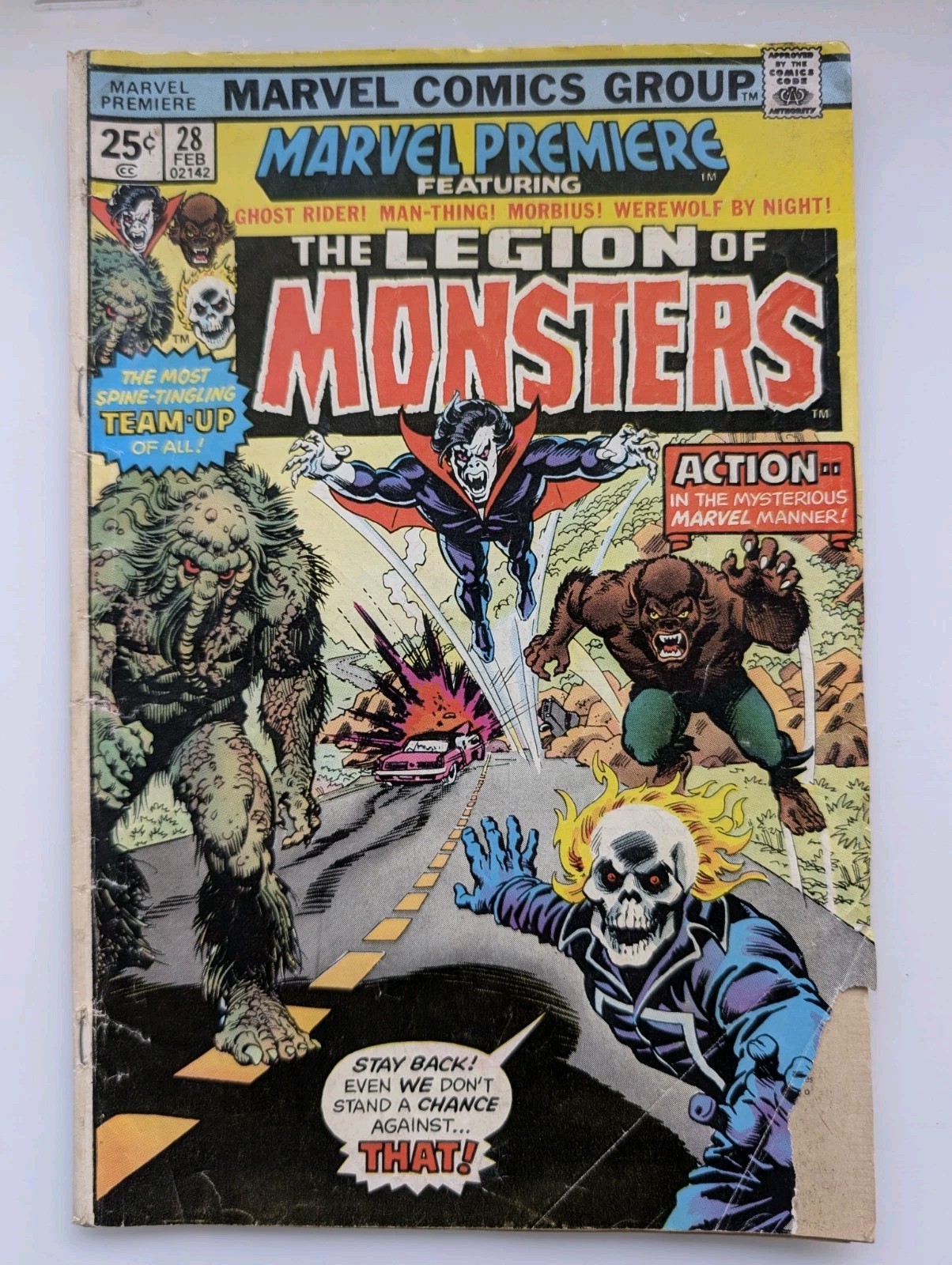 Marvel Premiere 28 1st Appearance Legion of Monsters Key Ghost Rider 1976 Low Gr