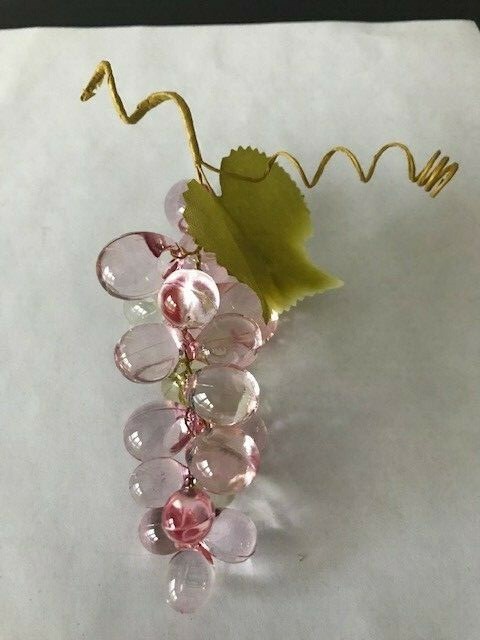 Set Of 3 Vintage Retro Acrylic Grape Cluster, 
