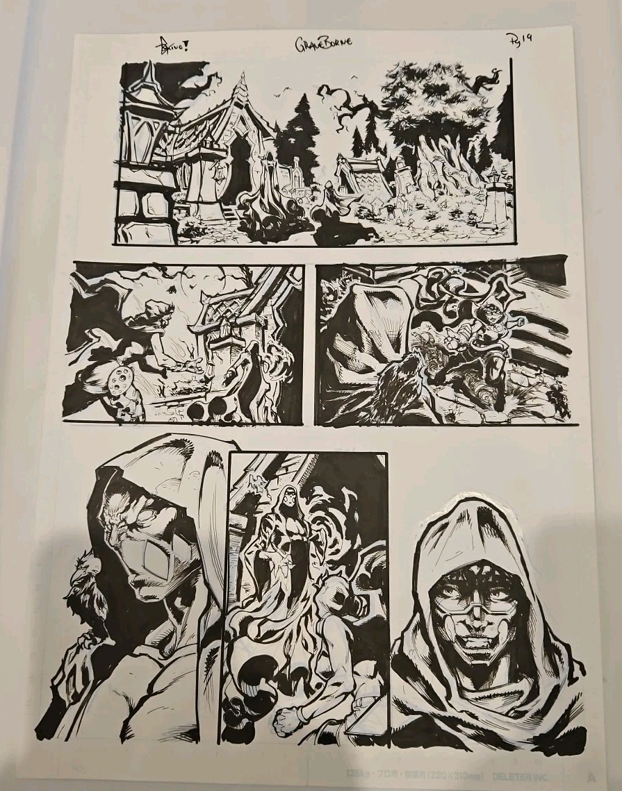 Eskivo Original Unpublished Comic Book Art Page 19 Inked Original Story 14/10