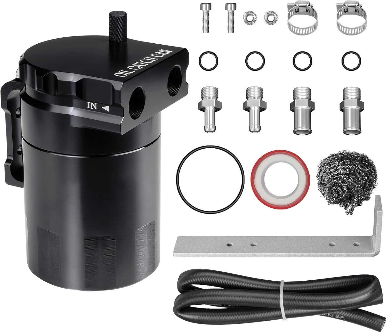 300 ml Aluminum Oil Catch Can Kit Black
