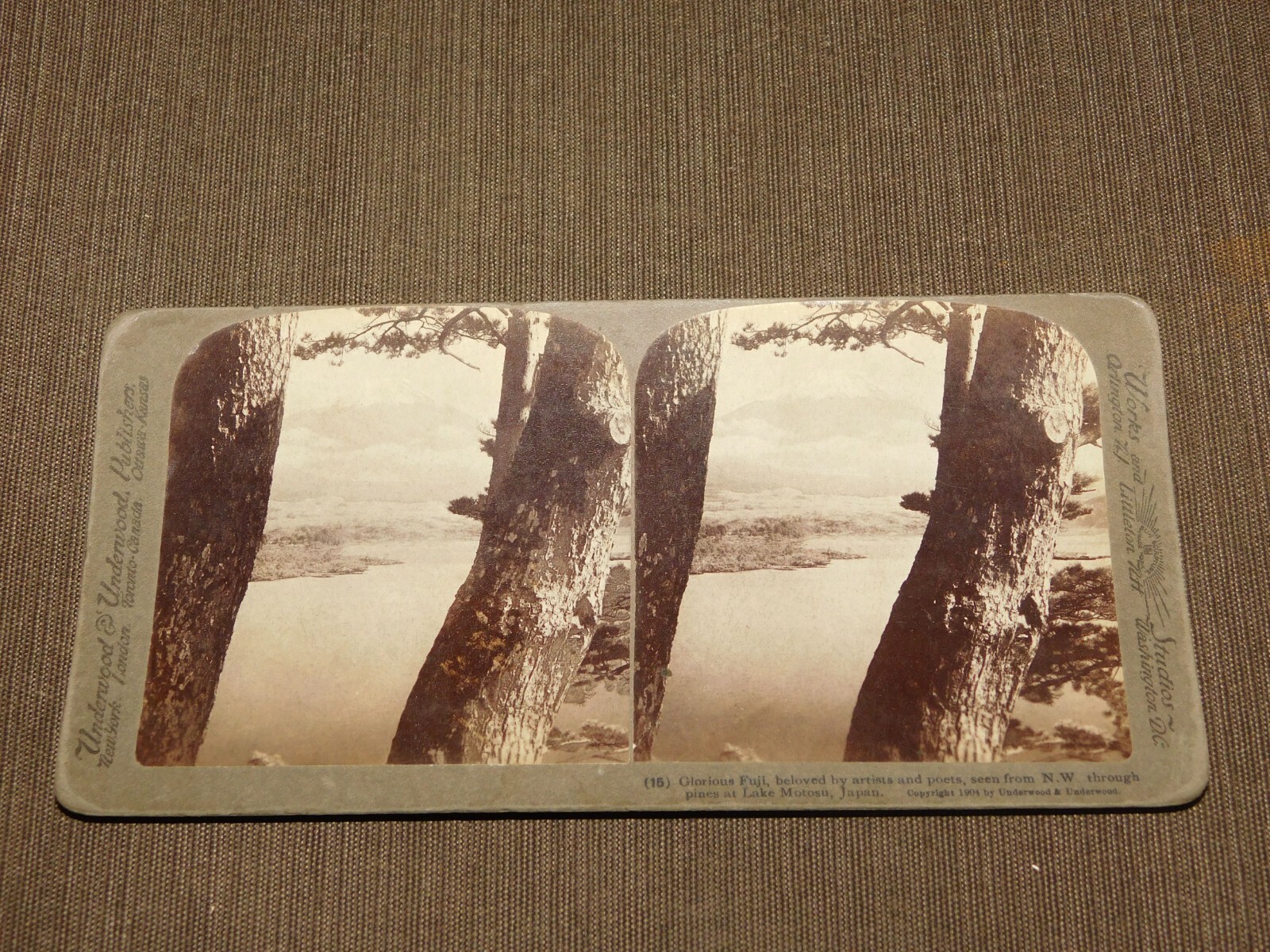 VINTAGE STEREOVIEW STEREOSCOPE CARD 1904 GLORIOUS FIJI LAKE MOTOSU  JAPAN