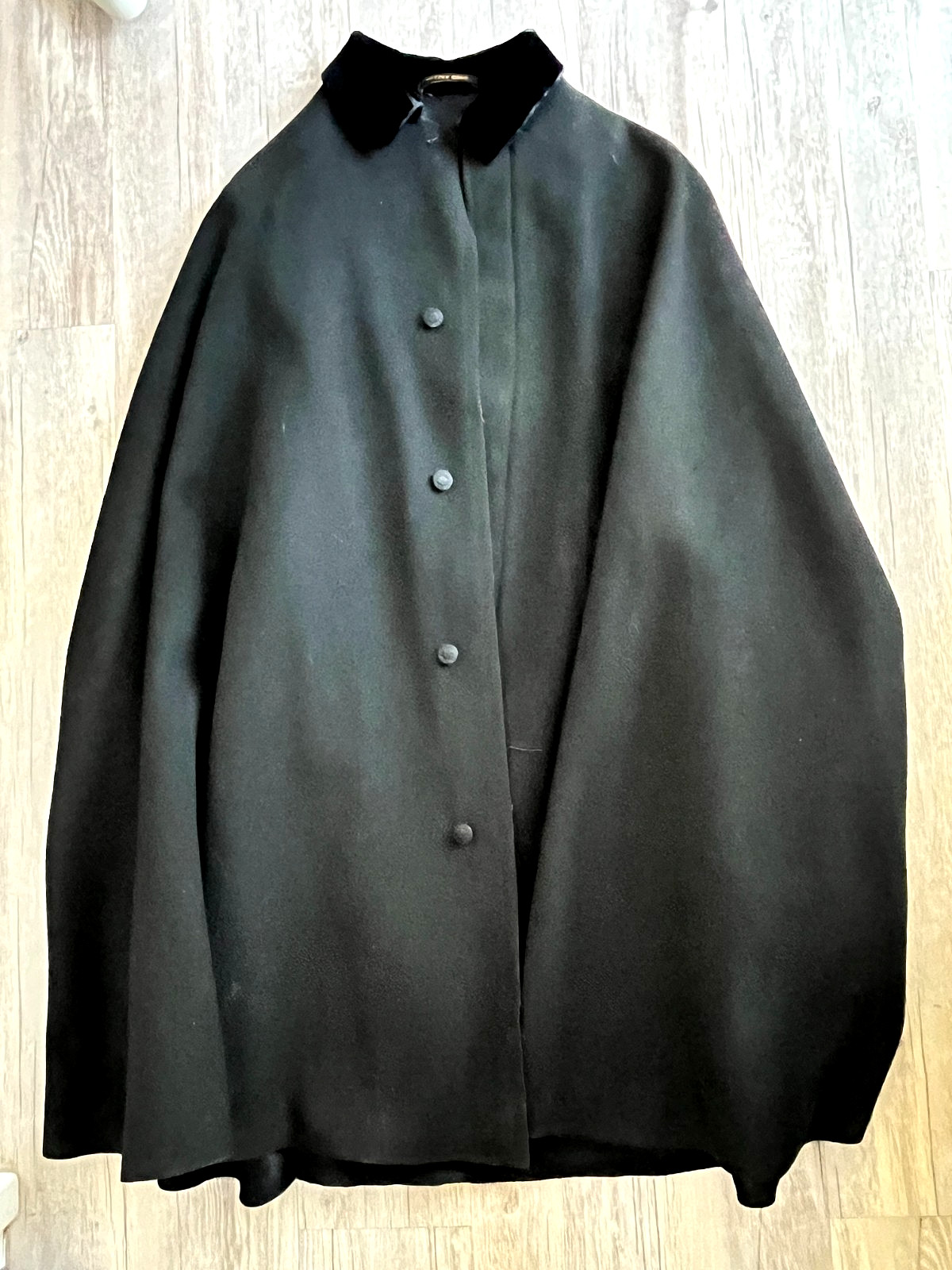 Vintage Antique Knights Templar Masonic Black Cloak Cape Petzke Bros OH