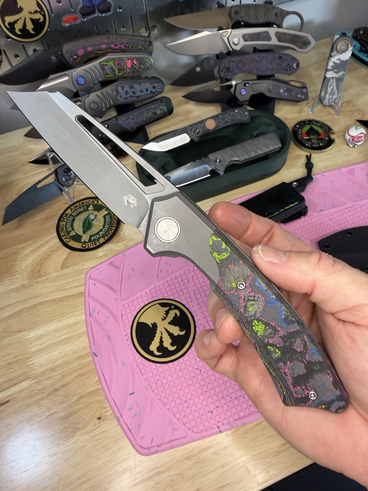 Gecko Custom Knifeworks Pictus xL, BROP Exclusive, 80s Camo, 1/50
