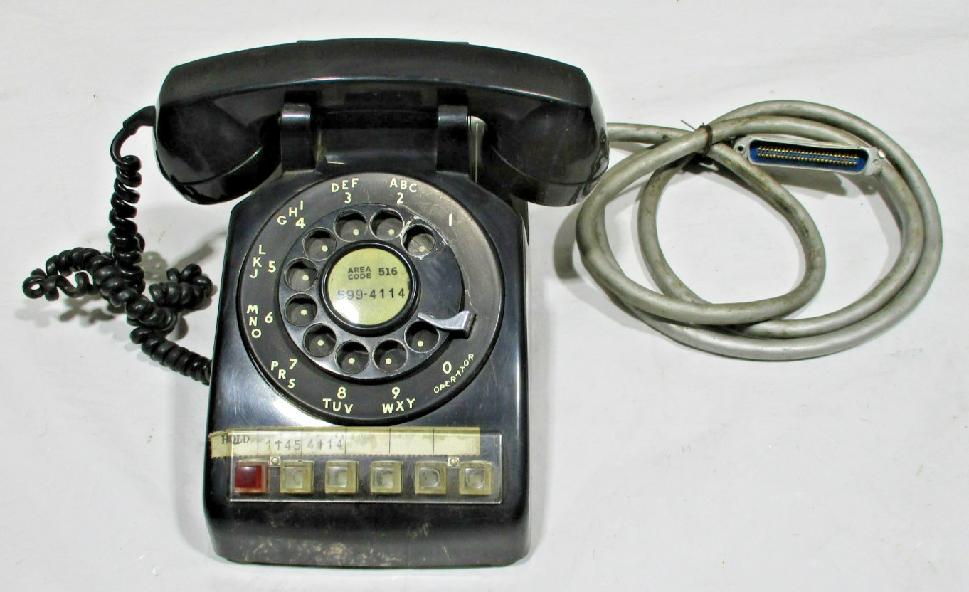 Vintage Western Electric 565HK Black Multiline Rotary Desk Phone w/Cord