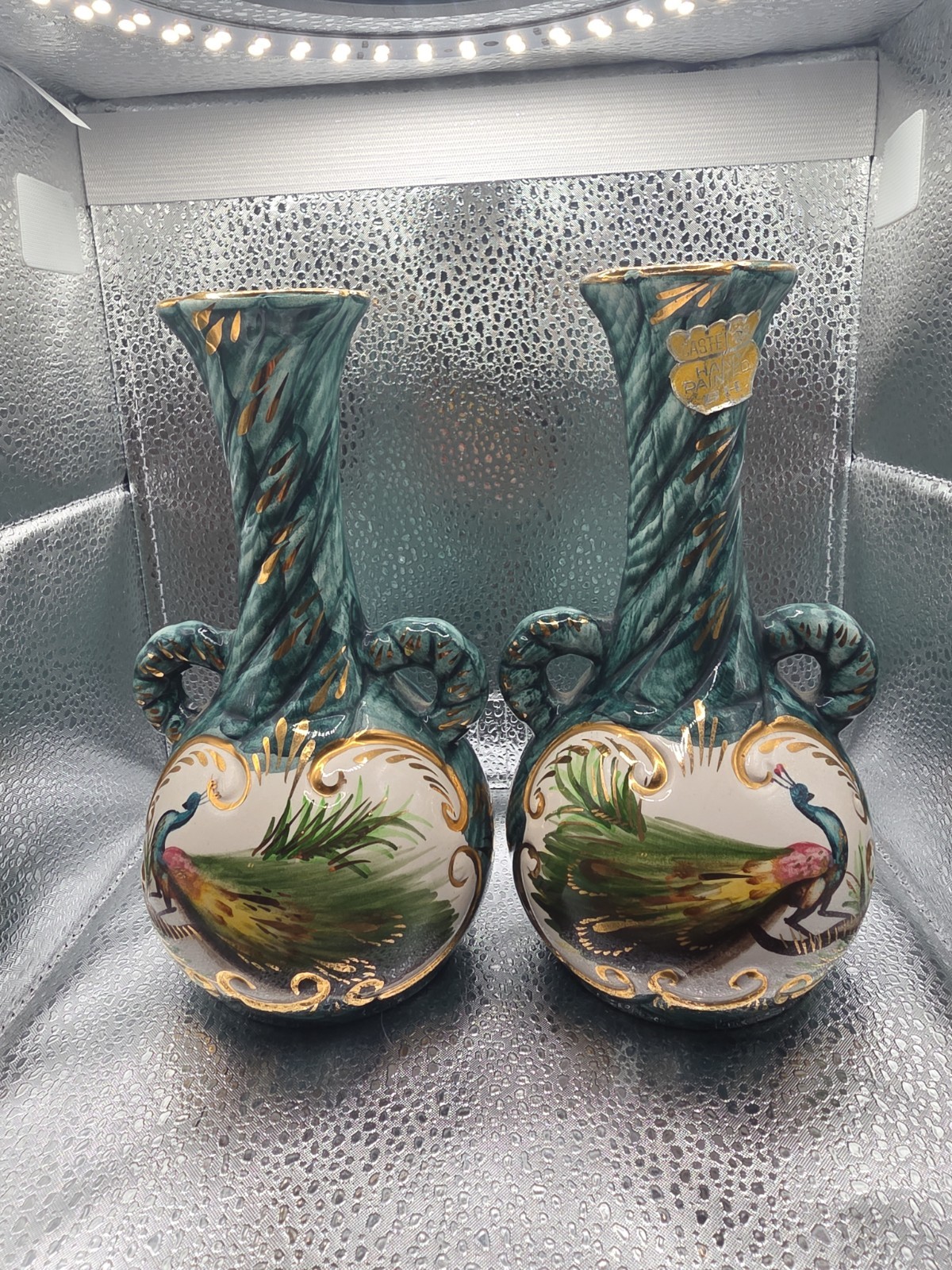 H Bequet Belgium Floral Vases Set Of 2