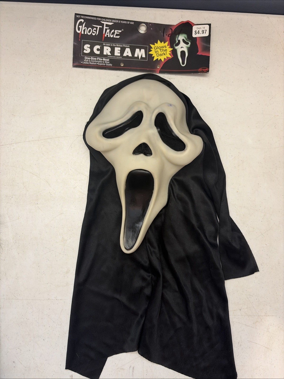 NOS Vintage 1997 Easter Unlimited Fun World DIV Ghost Face Scream Mask 9206