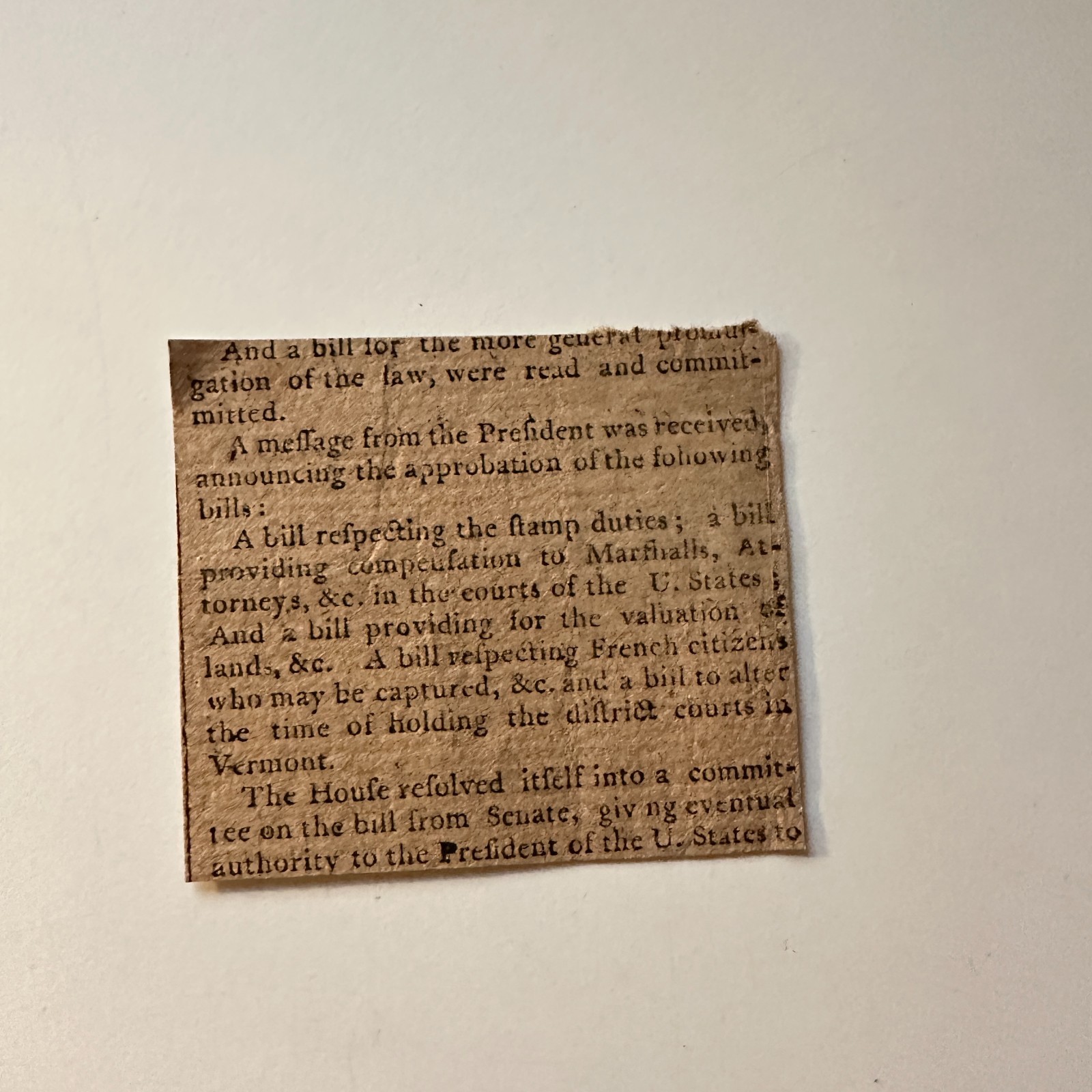 Excerpt 18th Or 19th C Paper Bills Stamp Duties Exec Auth 1799 Clipping 5AK9-M7