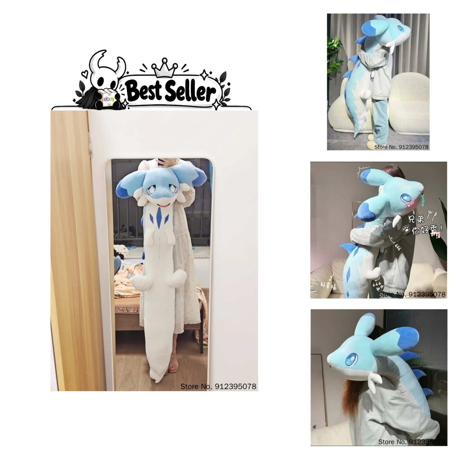 Palworld Chillet Plush Long Body Pillow Stuffed Animal Kawaii Hug Doll Gift