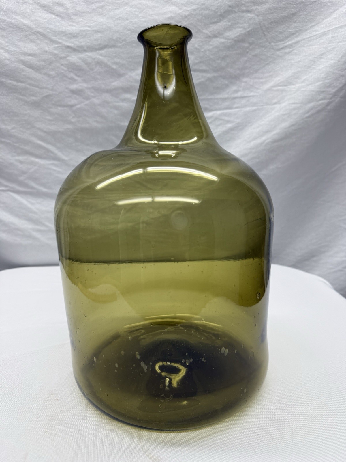 Antique Large Green European Demijohn Bottle - Pontil 