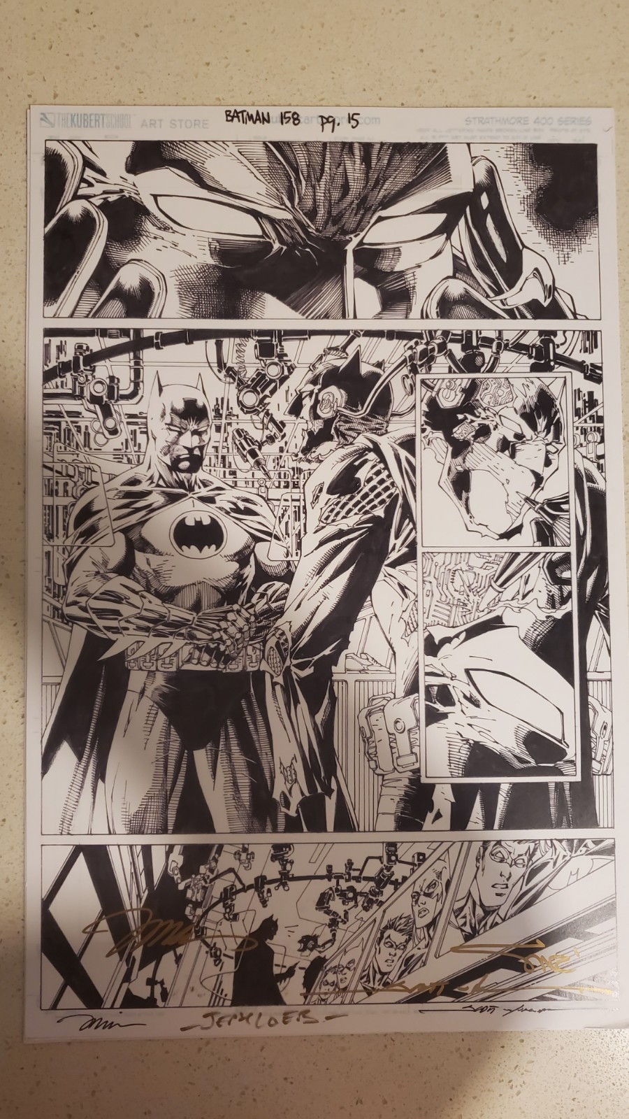 BATMAN HUSH 2 ART PRINT (11X17) 4x SIGNED BY JIM LEE AND TEAM  @ SDCC - CHARITY