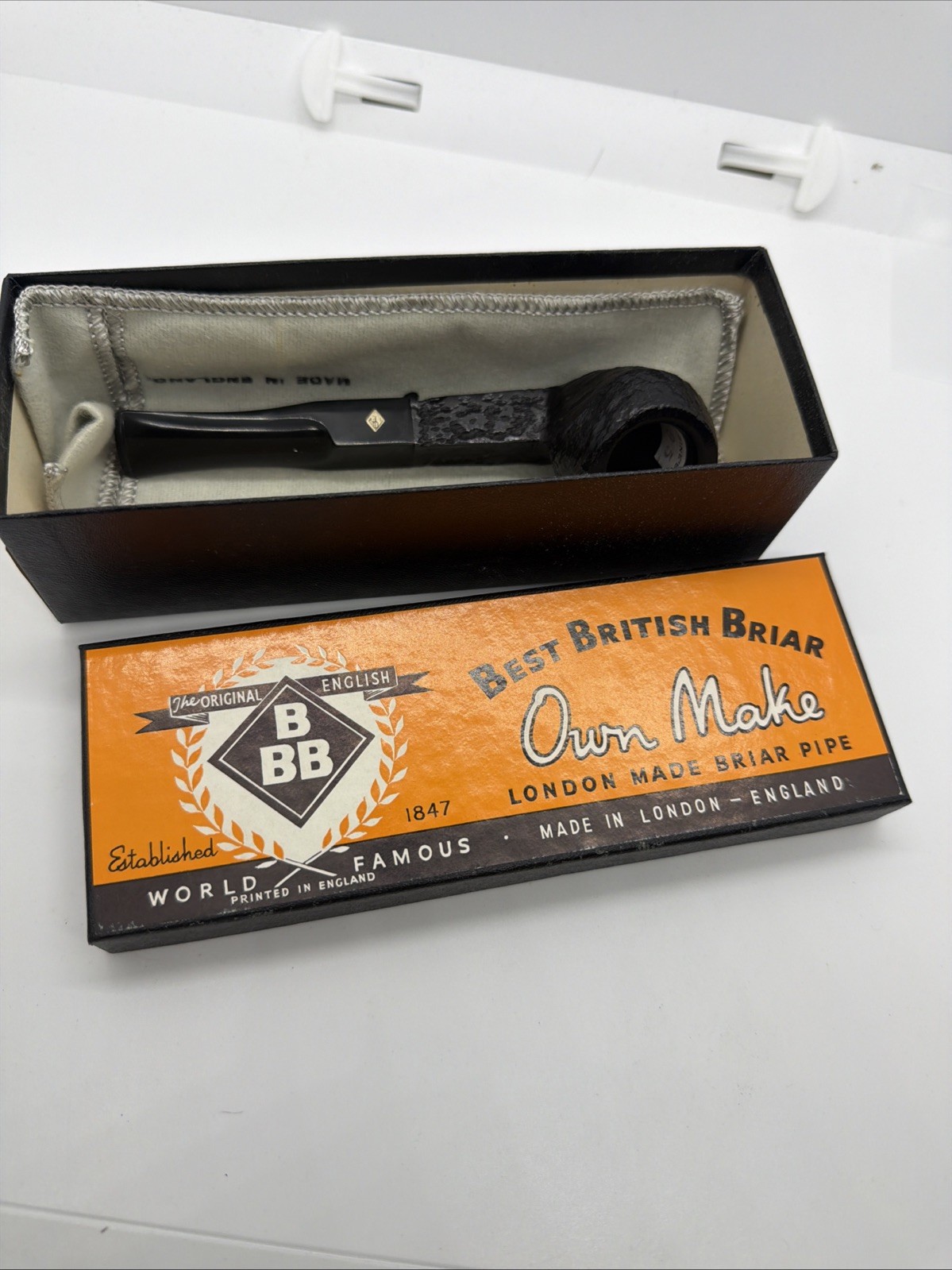 Early BBB THORNEYCROFT 414 Bulldog Box    Best British Briar New In box Diamond