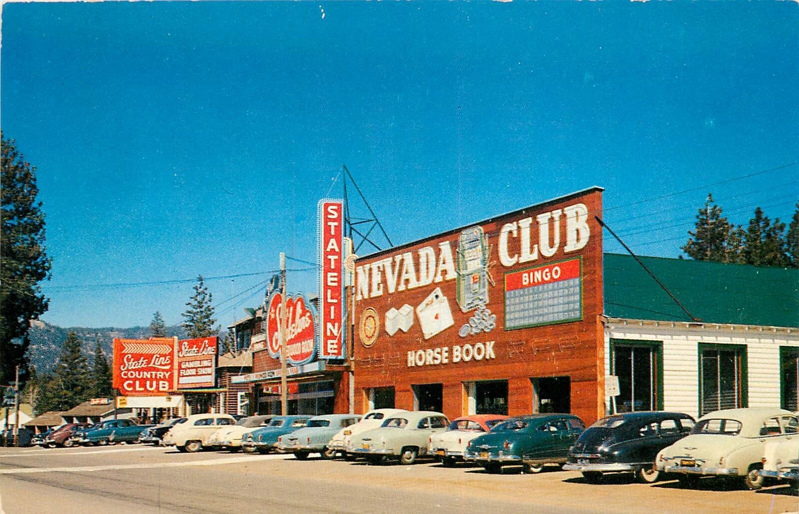 Nevada Club California Stateline Lake Tahoe Postcard Royal 24-8664