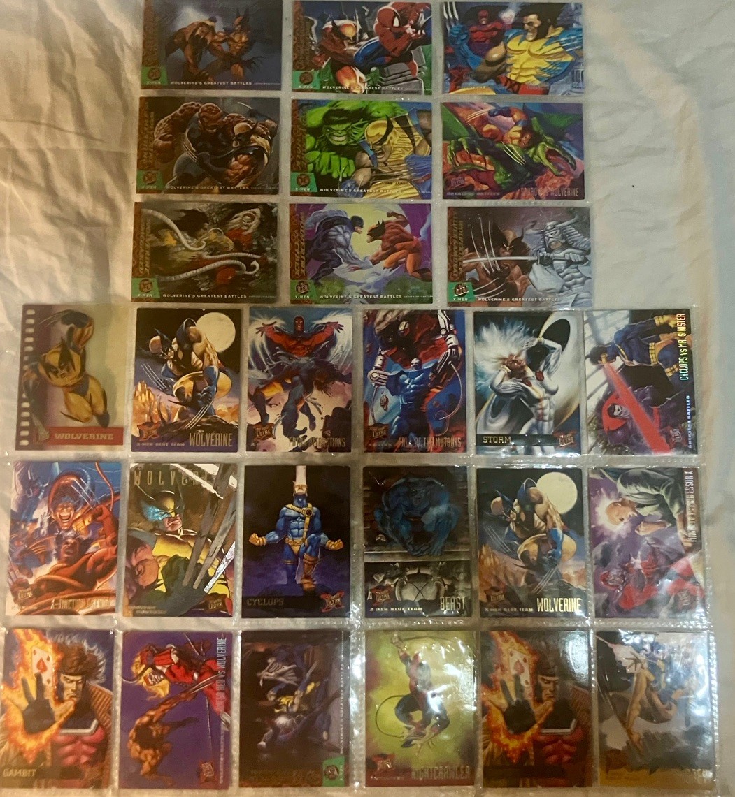 92 impel marvel universe 93 skybox 94 fleer ultra 600+ trading cards with binder