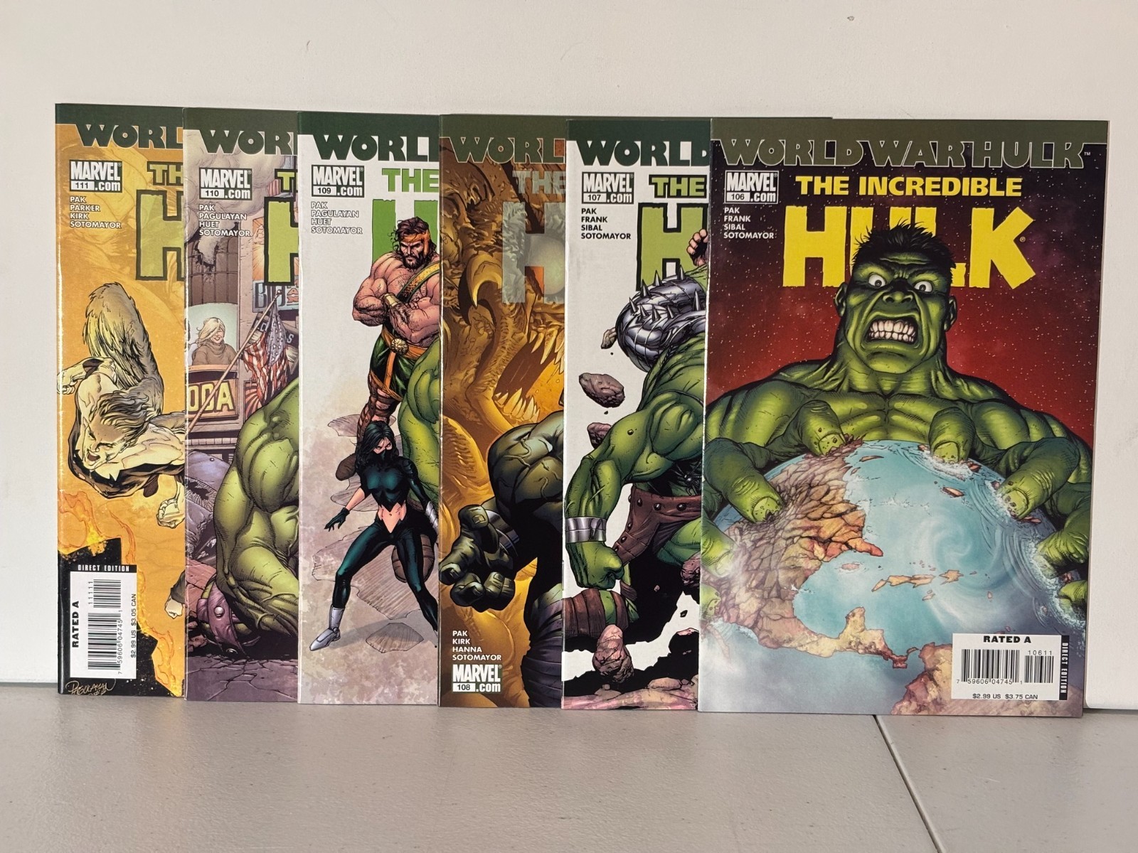 INCREDIBLE HULK 106 107 108 109 110 111 - 2007 - WORLD WAR HULK Complete Set NM