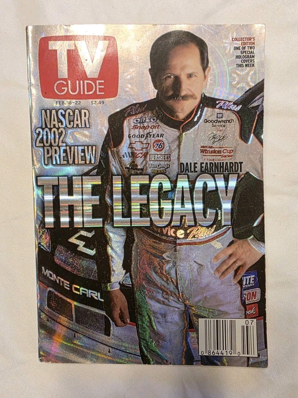 VINTAGE TV GUIDE NASCAR 2002 PREVIEW DALE EARNHARDT LEGACY HOLOGRAM ED RARE #2