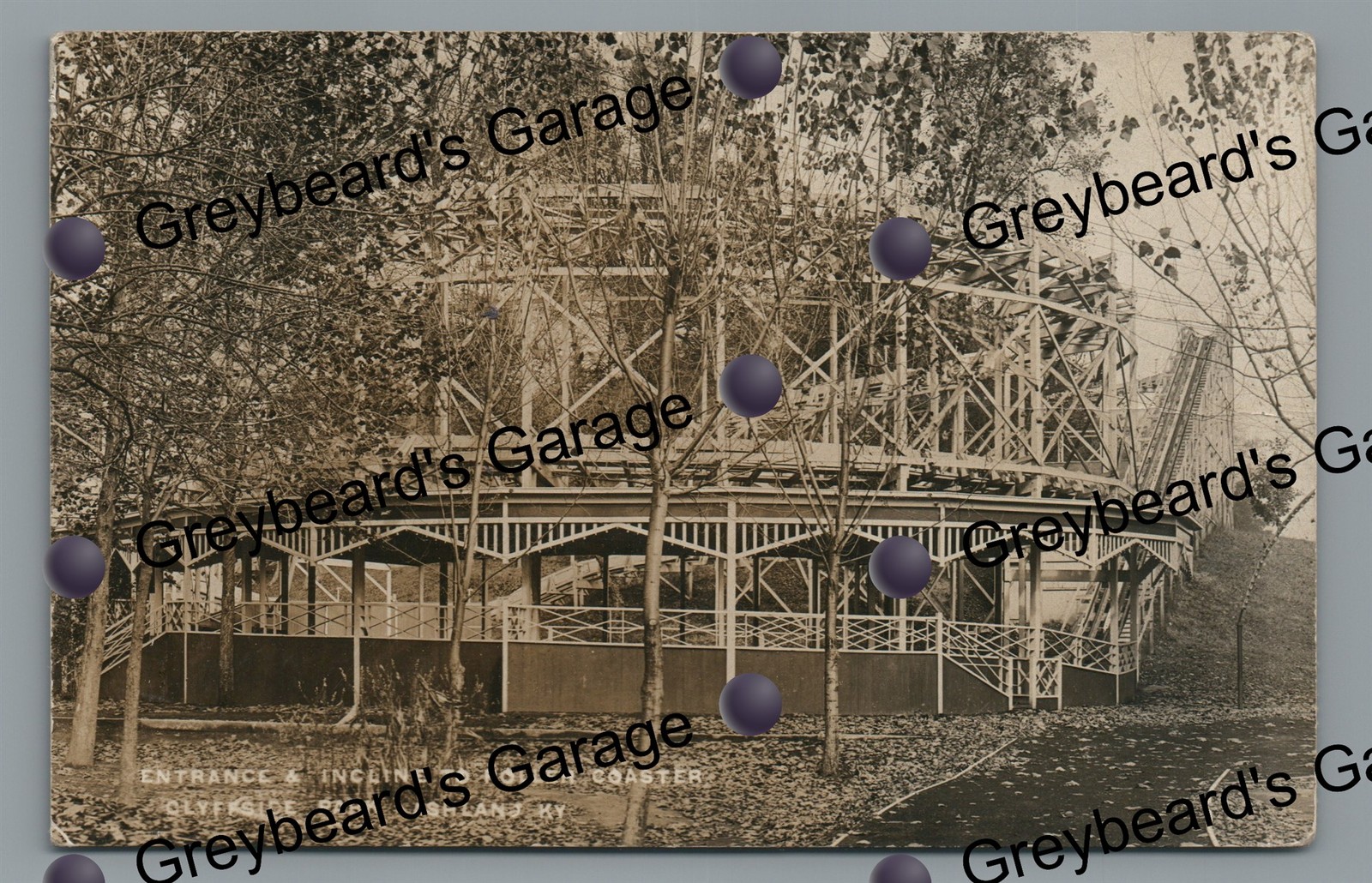 RPPC Dip the Dips Roller Coaster Clyffside Park ASHLAND KY Real Photo Postcard