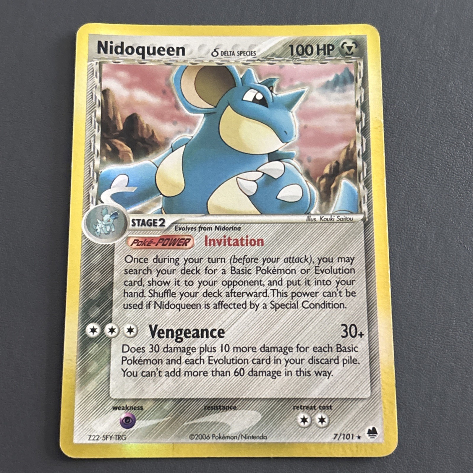 Pokémon TCG Nidoqueen (Delta Species) EX Dragon Frontiers 7/101 Holo Rare LP