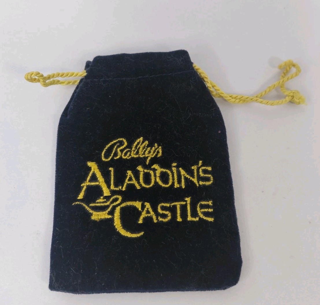Vintage Bally\'s Aladdin\'s Castle Blue Velvet Token Bag 