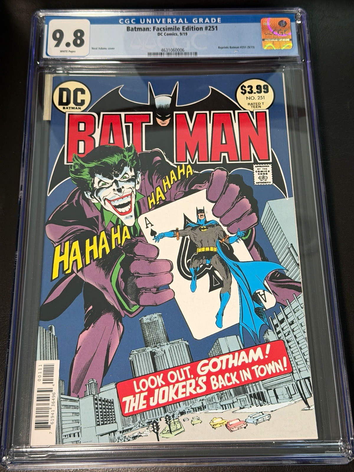 FREE SHIPPING Batman #251 CGC 9.8 Neal Adams Joker Cover Facsimile