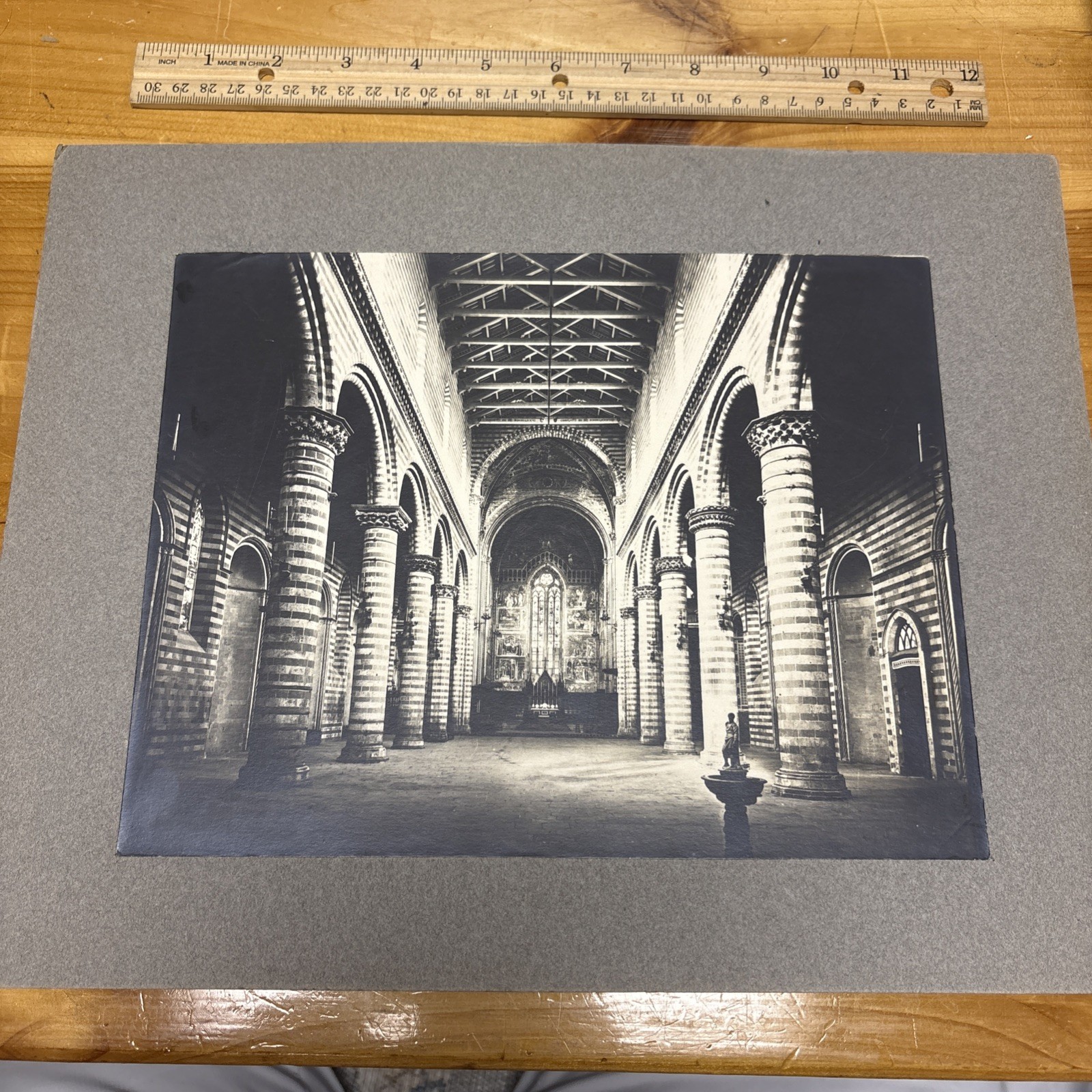 Vintage Italian Architecture Photo: Orvieto Cathedral Nicola di Nuto Nave
