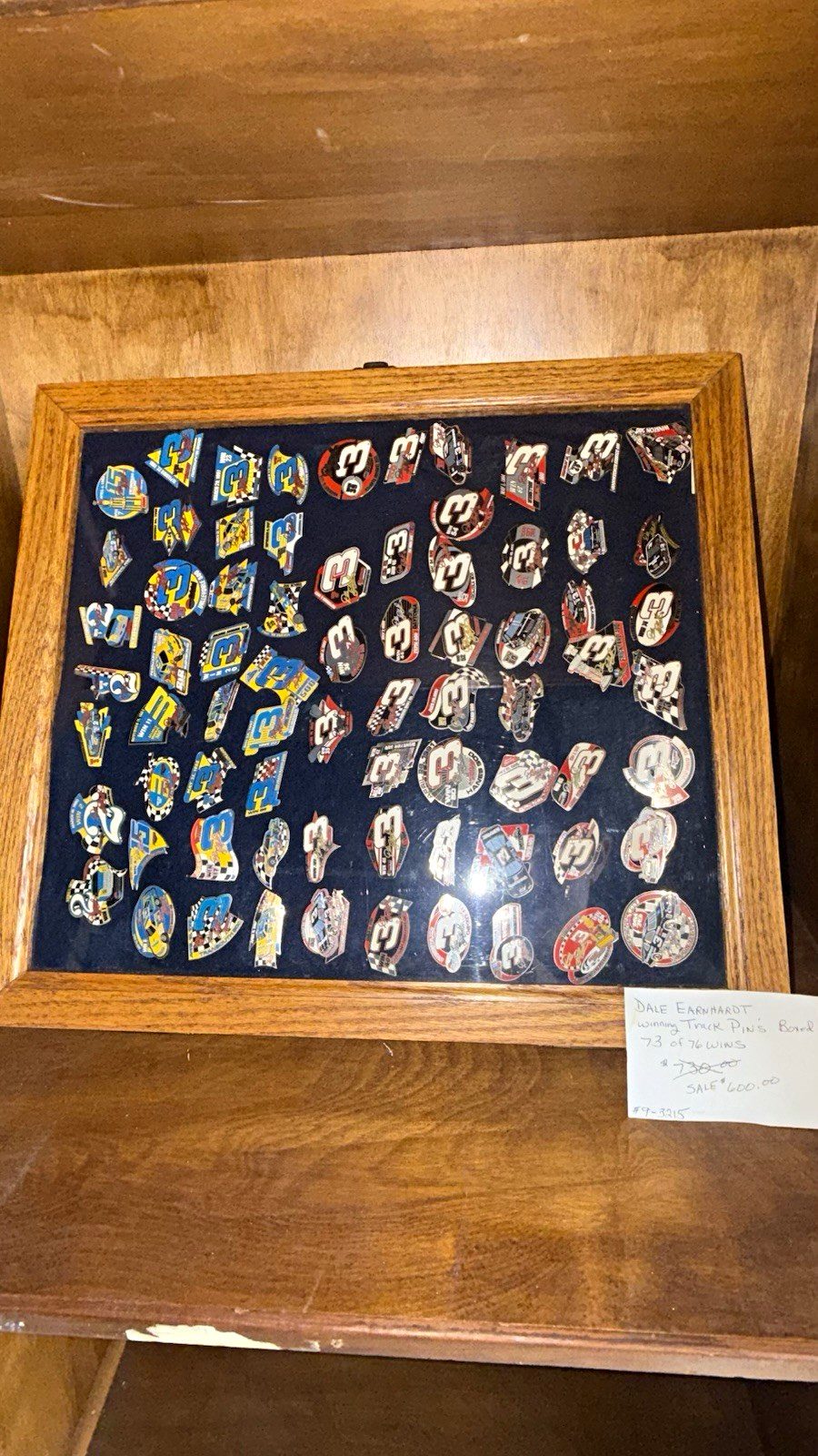 Dale Earnhardt NASCAR Winning Pin Collection Framed Display Case 73 of 76