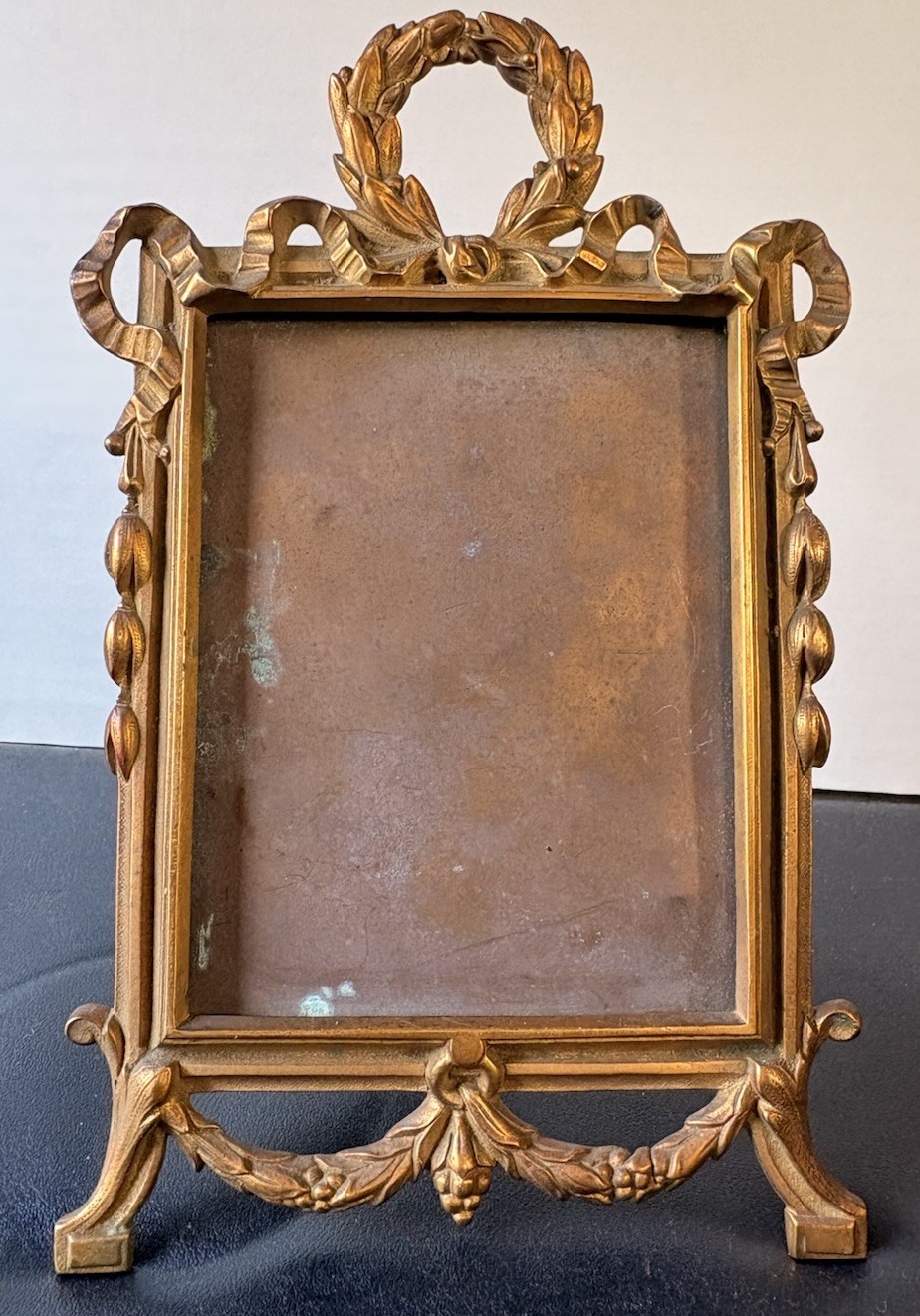 Antique French Gilt Bronze Tabletop Frame, Louis XVI Style, circa 1890