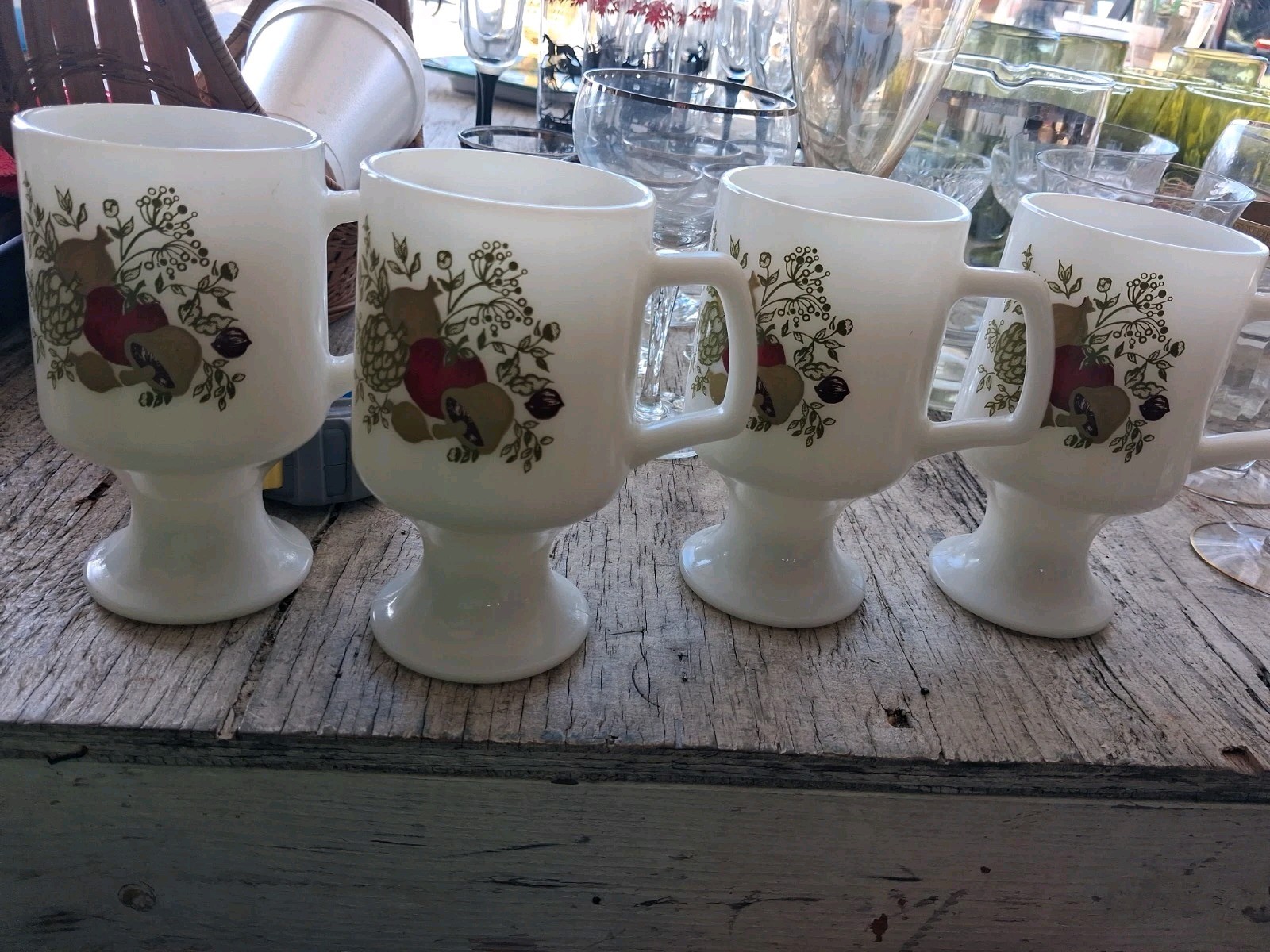 Vintage CORNING Ware SPICE OF LIFE MugS  SET OF 4 ALL 100% MINT CONDITIONWOW
