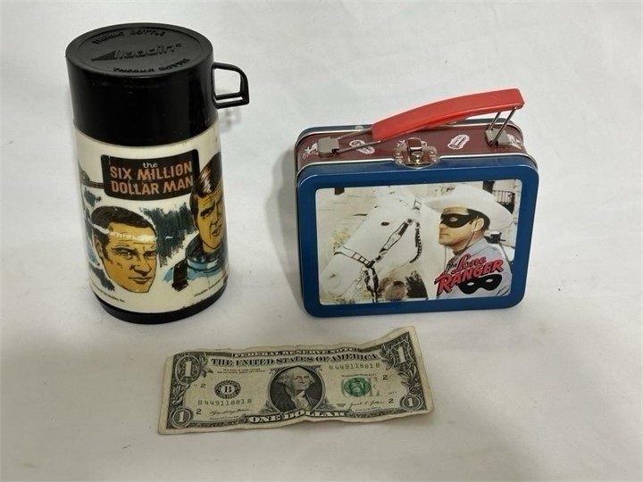 6 Million Dollar Man Thermos & Lone Ranger Lunch Box