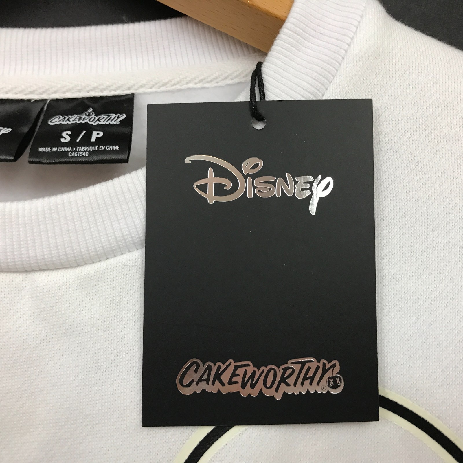 Cakeworthy Mickey Ghost Peplum Crewneck S NWT White Glow In The Dark