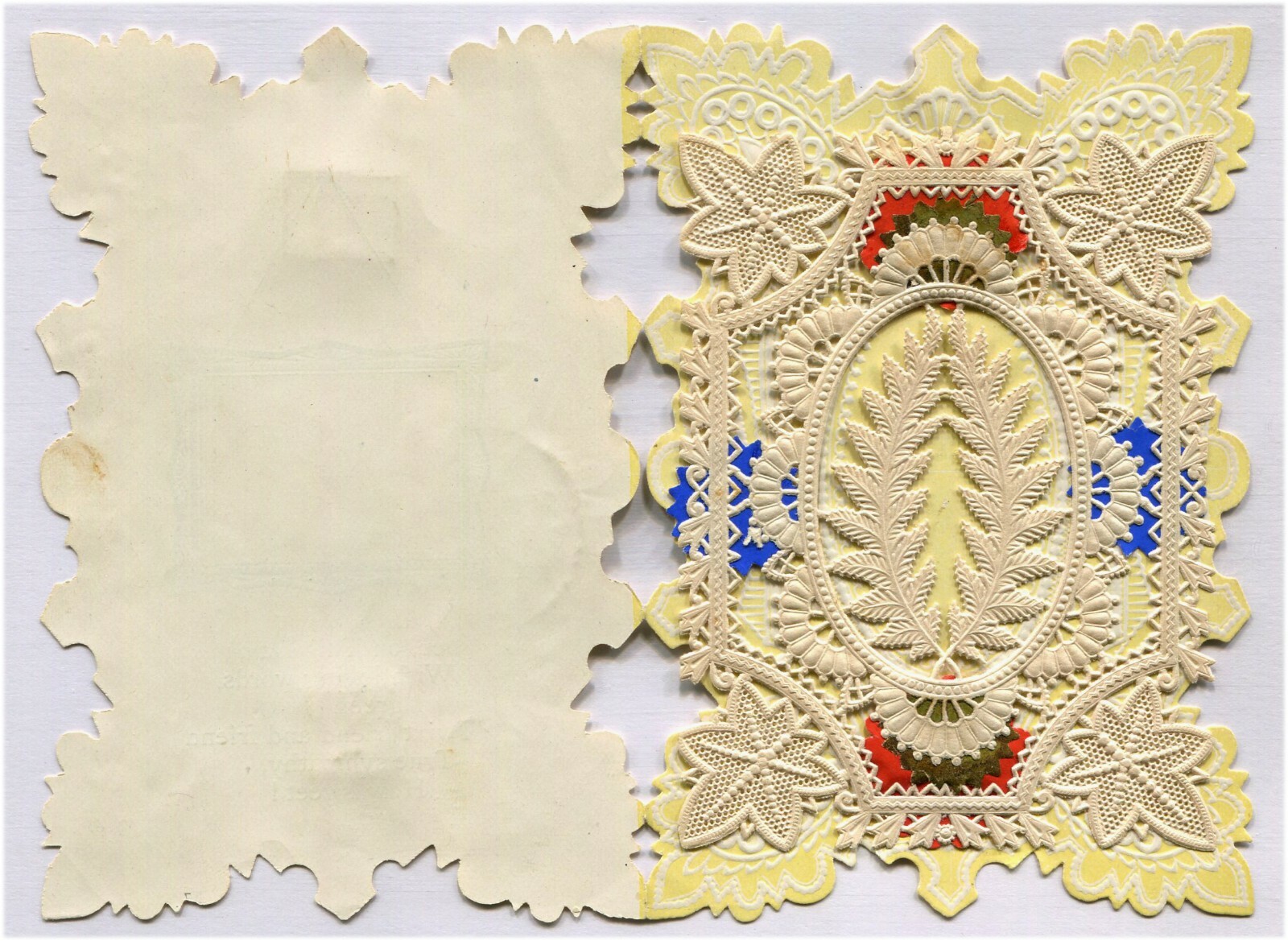 Greetings, Valentine, envelope + lace card, from Wisconsin, 1883 m