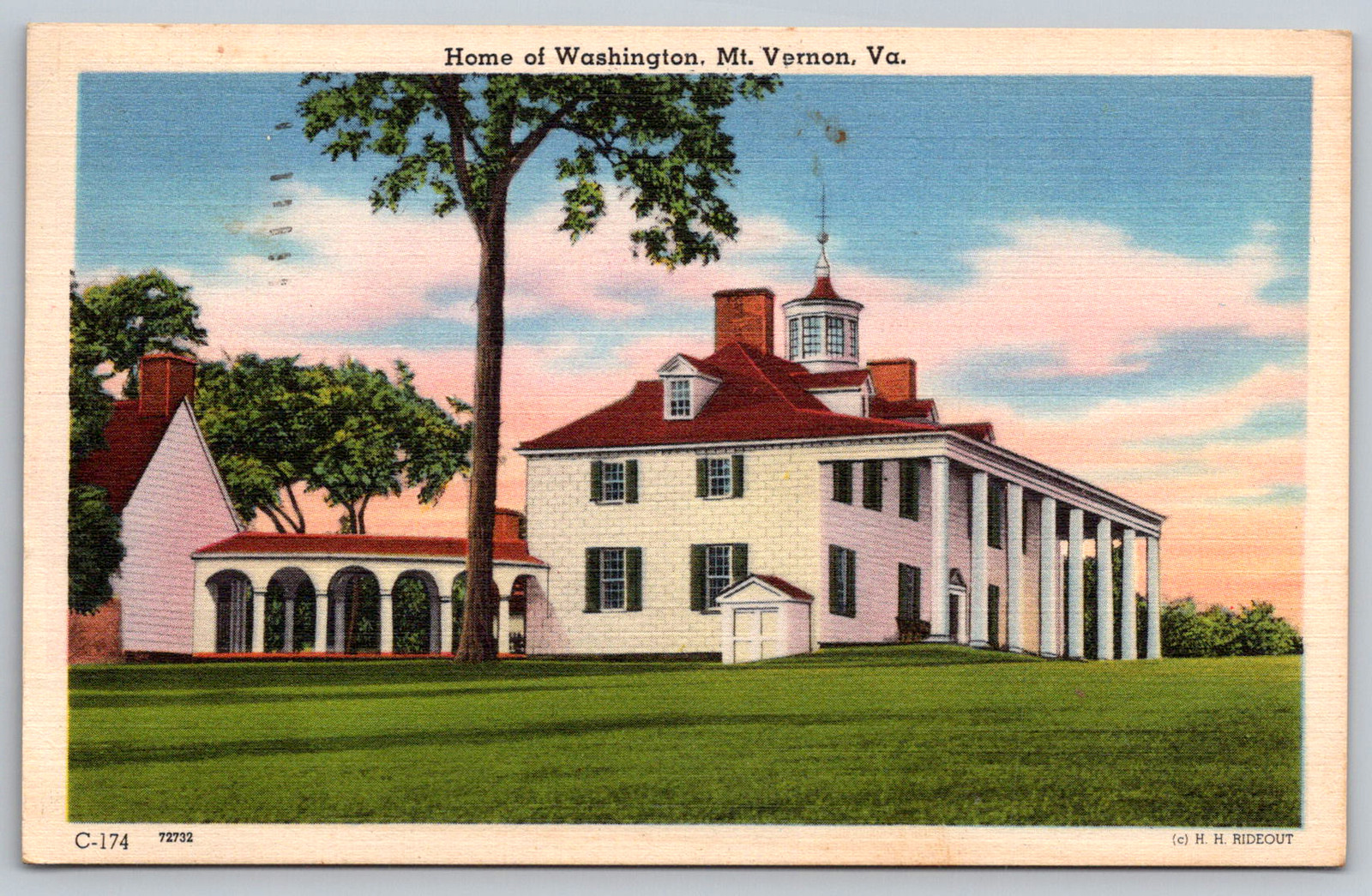 c1940s Mount Vernon Home Washington DC Martinsville IL Postcard
