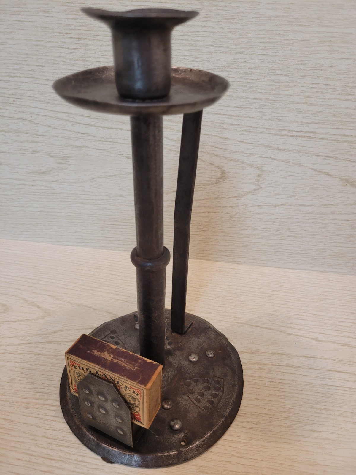 Hugo Berger Goberg German Ironworks Candle Holder Matchbox Safe Brutalist Vtg 